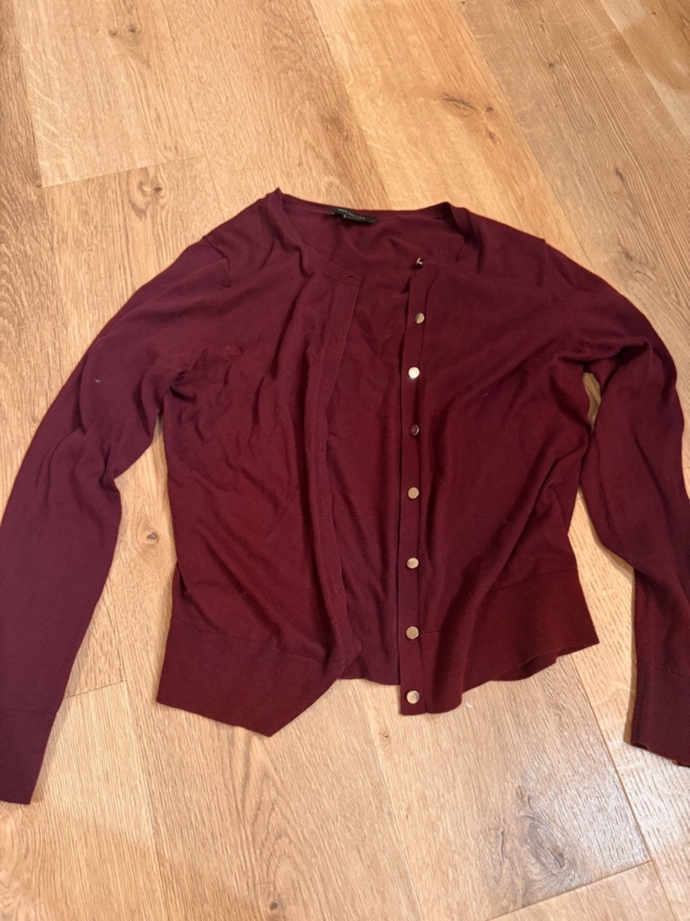 Ann Taylor Maroon Knit Cardigan
